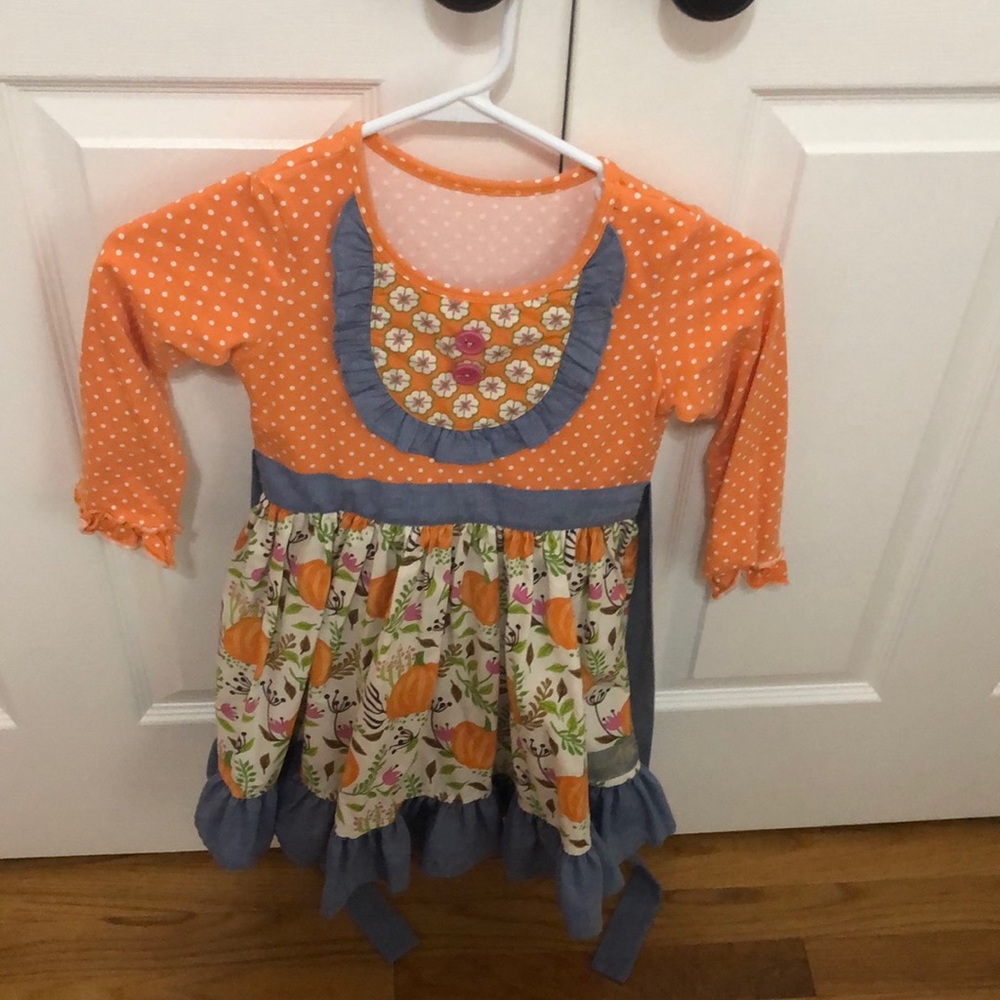 Girls Eleanor Rose 5-6 pumpkin dress
